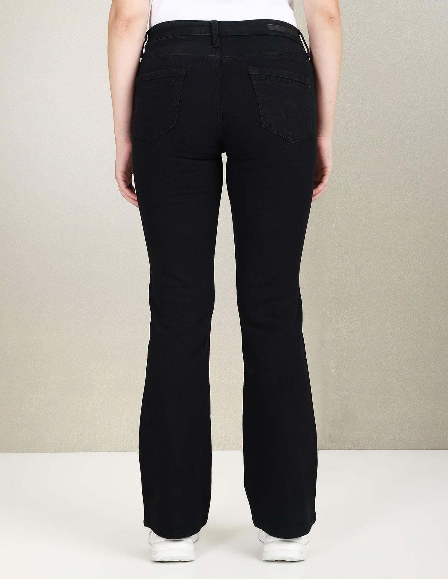 U.S. POLO ASSN. Women's Mid Rise Bootcut Fit Jeans (UWSS23JN018_Black_28)