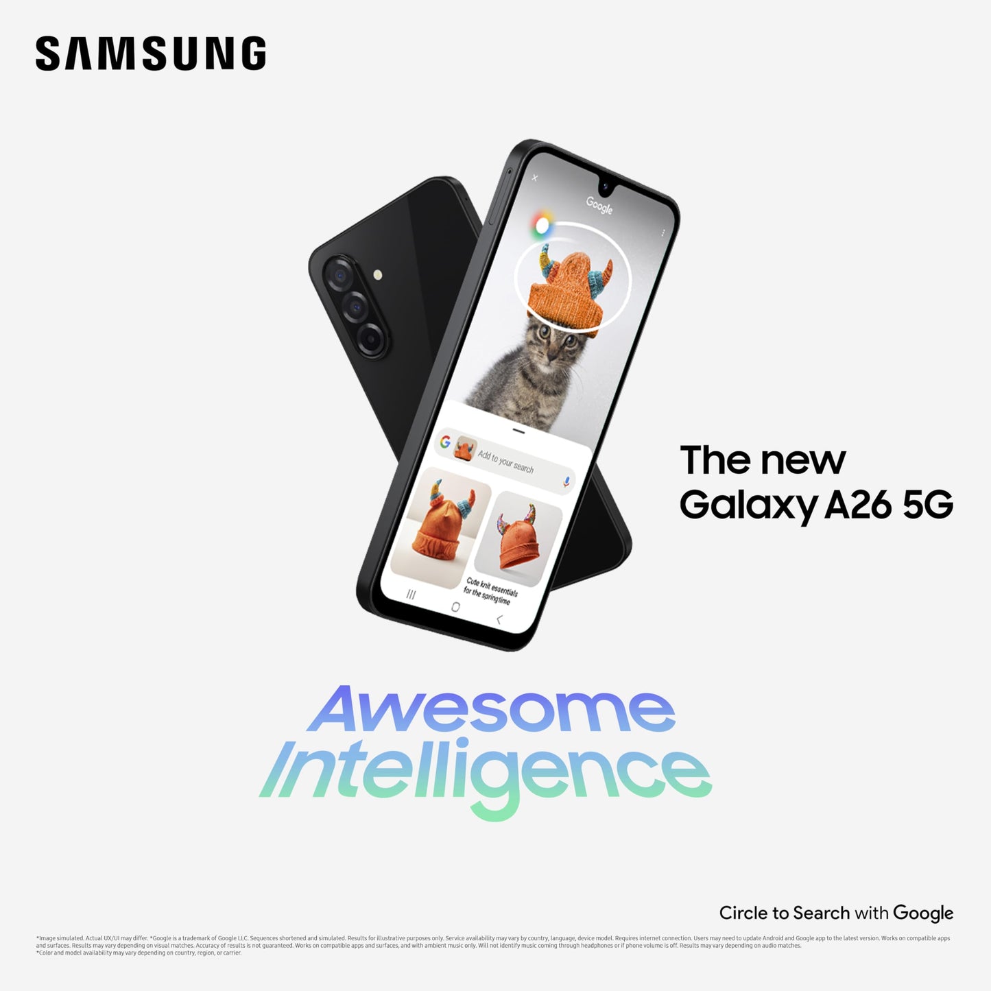 Samsung Galaxy A26 5G (Awesome Mint, 8GB, 128GB) | Awesome Intelligence: Circle to Search, Intelligent Editing | Awesome 50MP Triple Camera | IP67