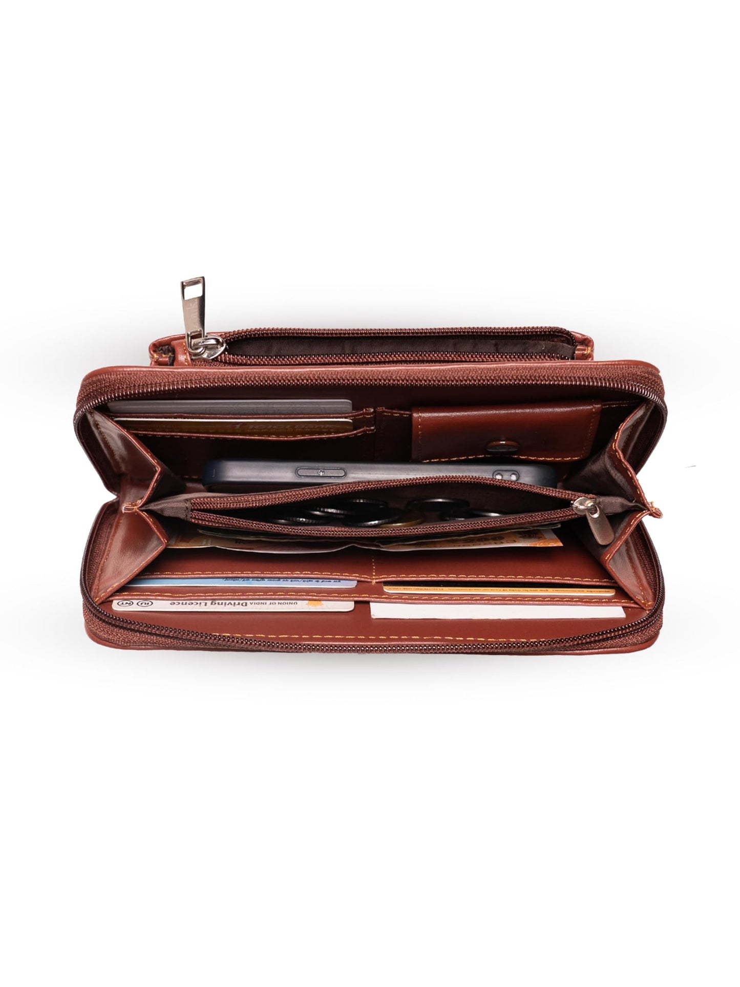ZOUK Women Handcrafted Classic Zipper Wallet - Kolkata Nouveau