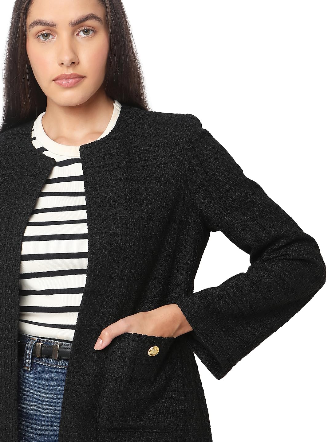 VERO MODA Womens Regular Fit Black Blazer