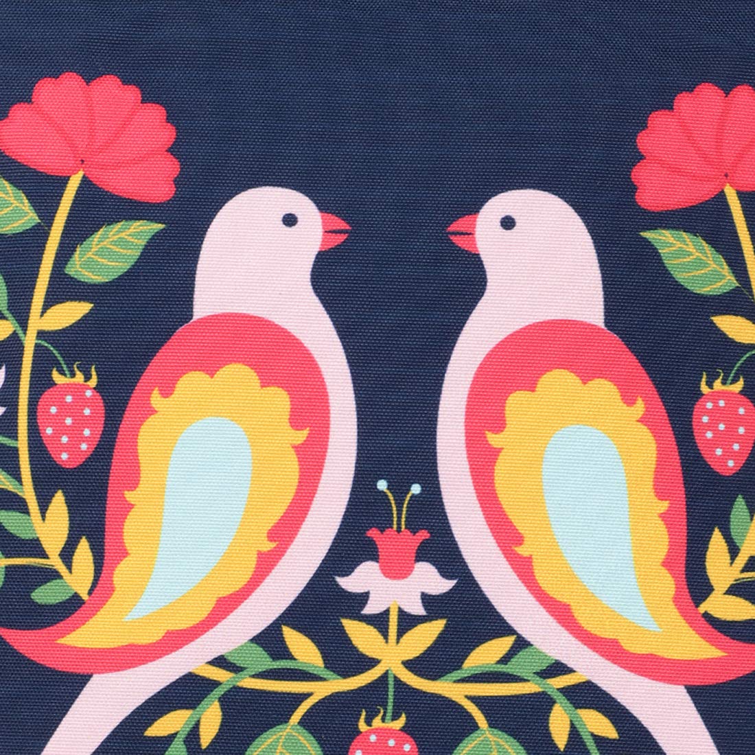 Chumbak Feathered Mates Tote Bag – Canvas Shoulder Bag for Women, Colorful Bird Print, Zipper Closure, Ideal for College, Travel, Office