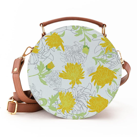 Kalankit Round Sling For Women | Girls Crossbody Bags | Side Bags With Adjustable Strap | Travel Box Sling Bags | Flower Garden