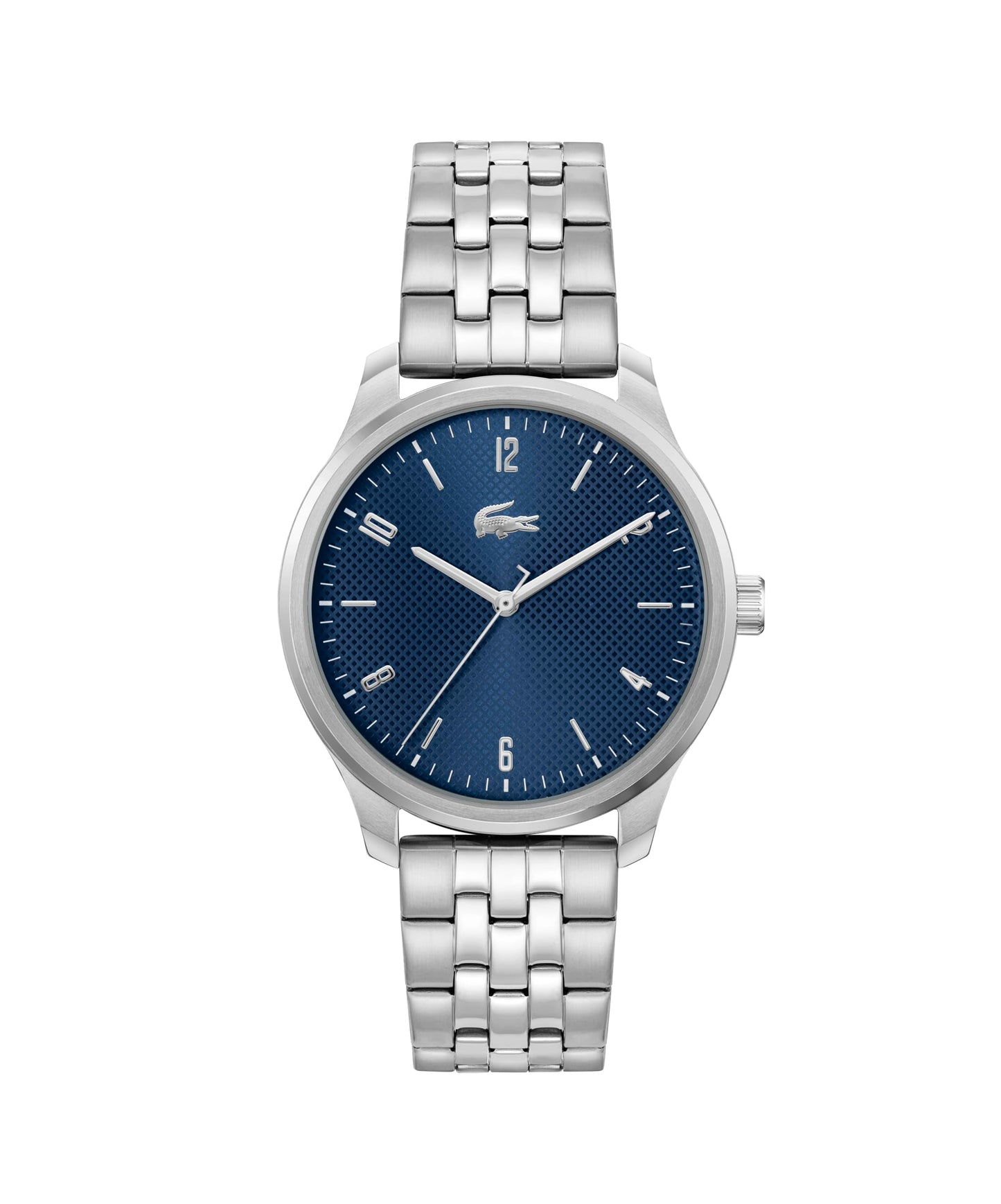 Lacoste Lisbon Qtz Basic Navy Round Dial Men's Watch|Stainless Steel Material|Silver Color Band - 2011325