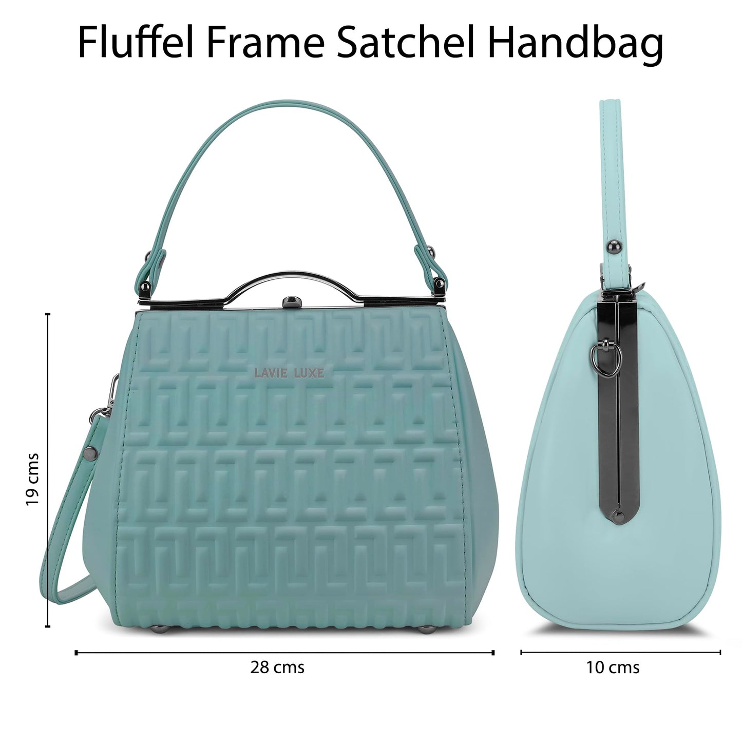 Lavie Luxe Women's Fluffel Frame Satchel Handbag for Women | Satchel Bag for Work | Ladies purse | Stylish Shoulder Bag | Gift For Women