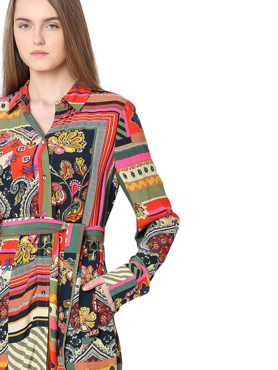 Vero Moda Women's Viscose Shirt Midi Dress (9007006-Night Sky_Night