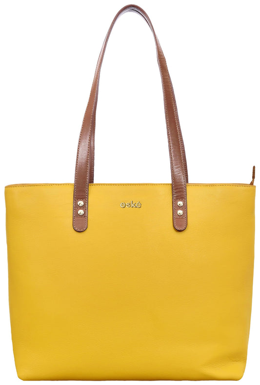 eske Vesta, the Leather Tote Bag for Women | Large Shoulder Handbag with 3 Compartments | Zip & Slip Pockets | Long Handle Drop | Work & Travel Friendly | Elegant Everyday Carryall