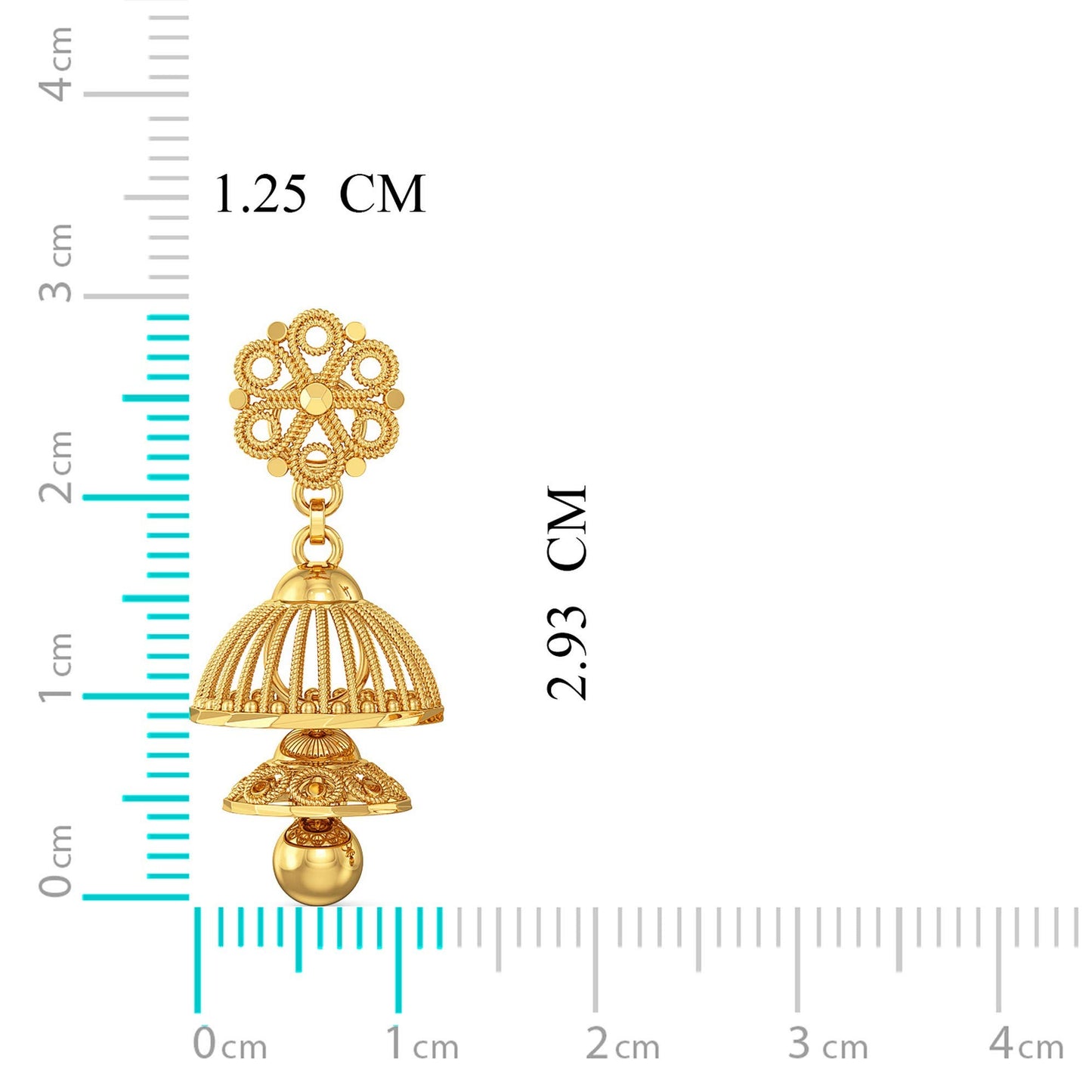 joyalukkas 22k Yellow Gold Jhumki Earrings for Women