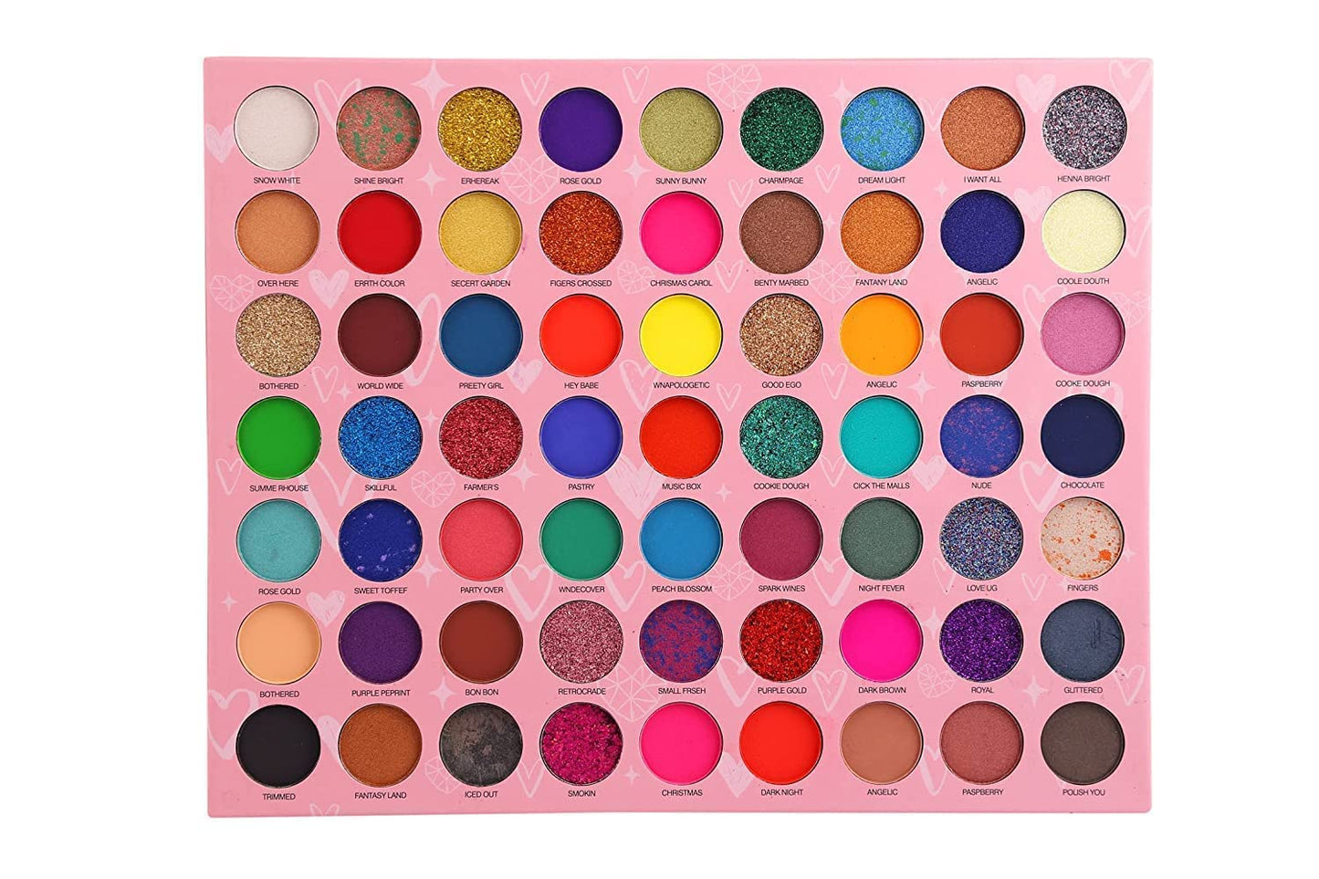 MF® 63 color eyeshadow Hated With Love Original Eyeshadow Palette - Long Lasting Waterproof Shades for Girls, Multicolor, Matte and Shimmery Finish