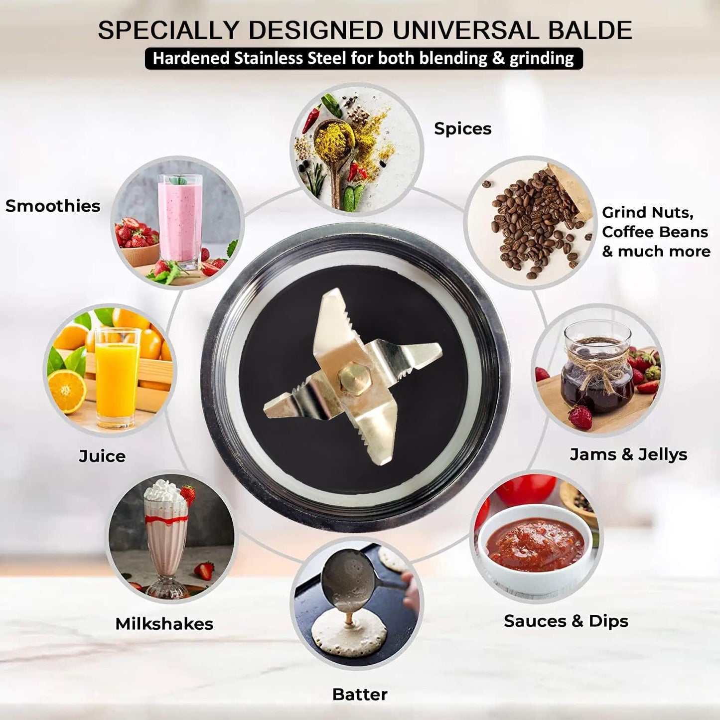 ACTIVA Easy Mix Nutri 2 Jar Mixer Grinder for Smoothies, Chutney & Shakes, Long Lasting Shock Proof Abs Body, Powerful 500 Watt Heavy Duty Motor With Nano Grinding Technology, 2 Years warranty-Black