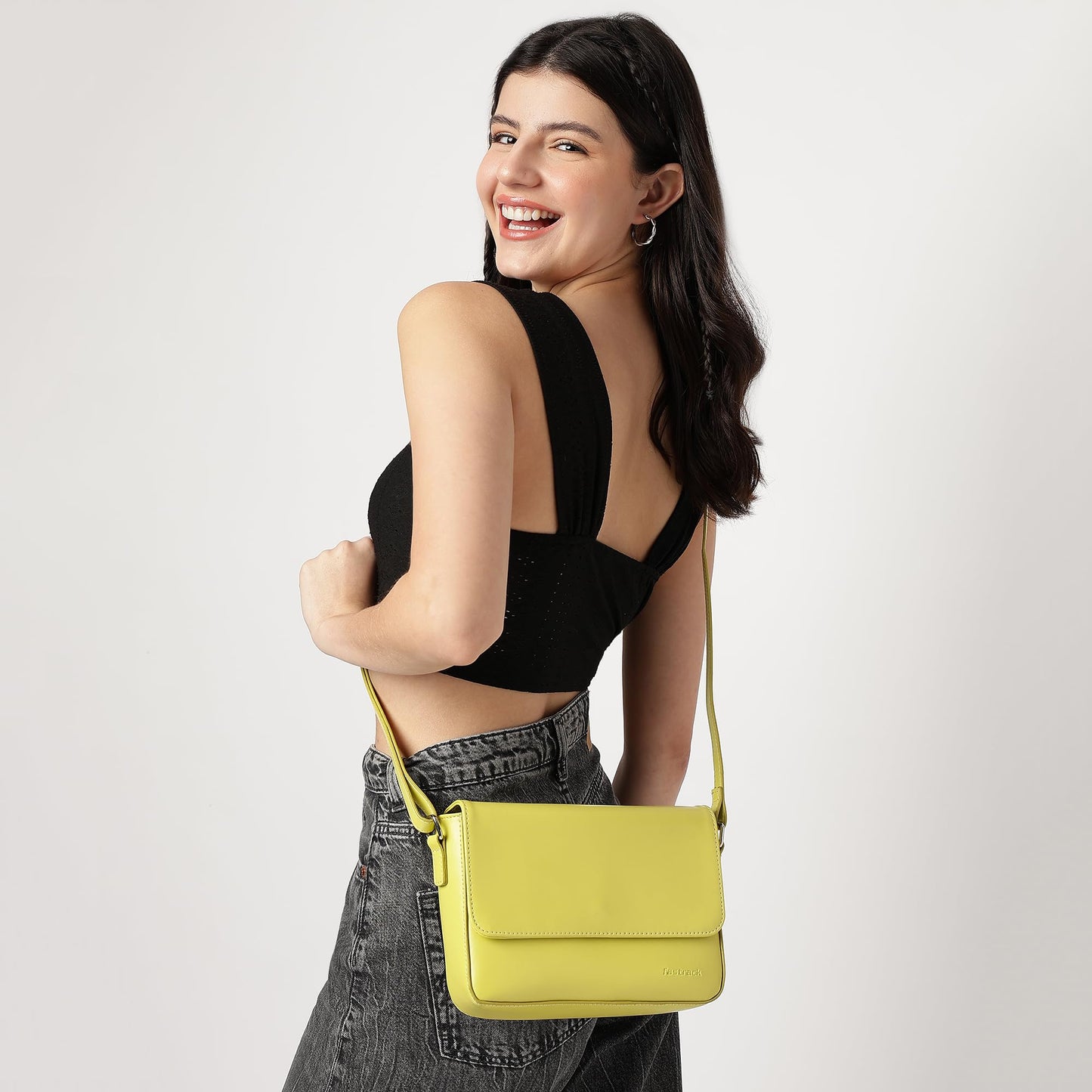 Fastrack Casual Sling Bag for Women | Slings for Casual Carry | Ladies Purse Handbag Celery Green