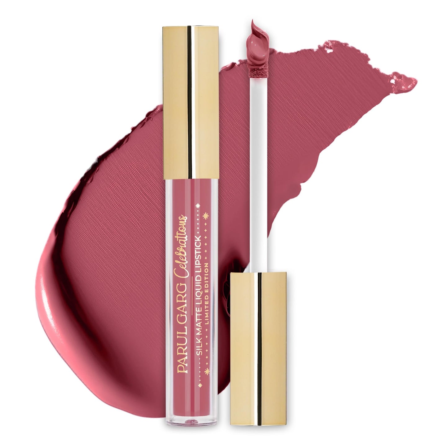 Parul Garg Beauty Silk Matte Liquid Lipstick | Long-Lasting & Smudge-Proof | Soft Matte Finish | Vegan & Clean Beauty | Hydrating with Shea Butter & Vitamin E | Shubh (Perfect Nude) | 2.5ml