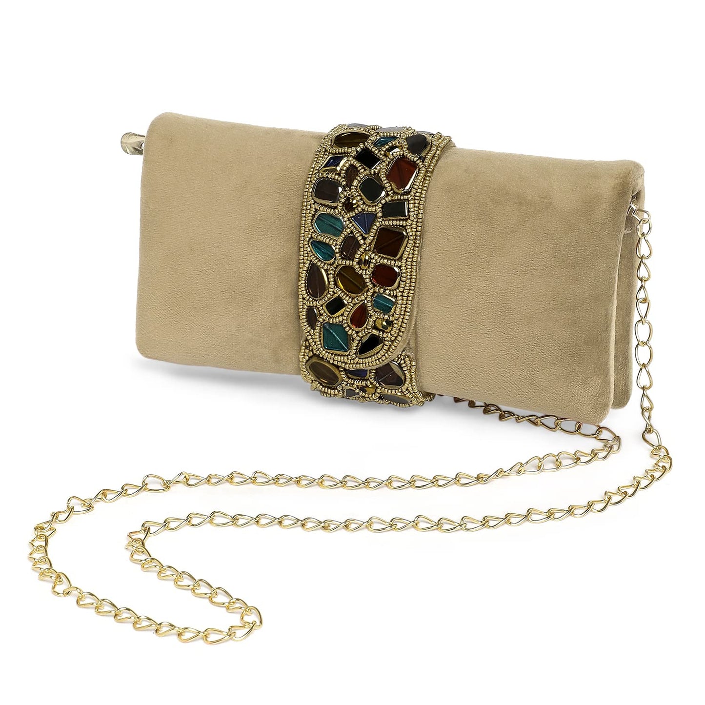 Peora Brown Clutch Purses for Women Handmade Evening Sling Handbag Stylish Bridal Fashion Clutch Bag for Girls (C118BR)