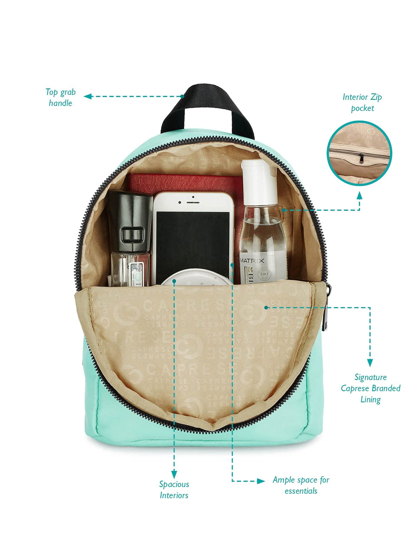 Caprese womens CILANTRO BP Small BLUE & BLACK Backpack