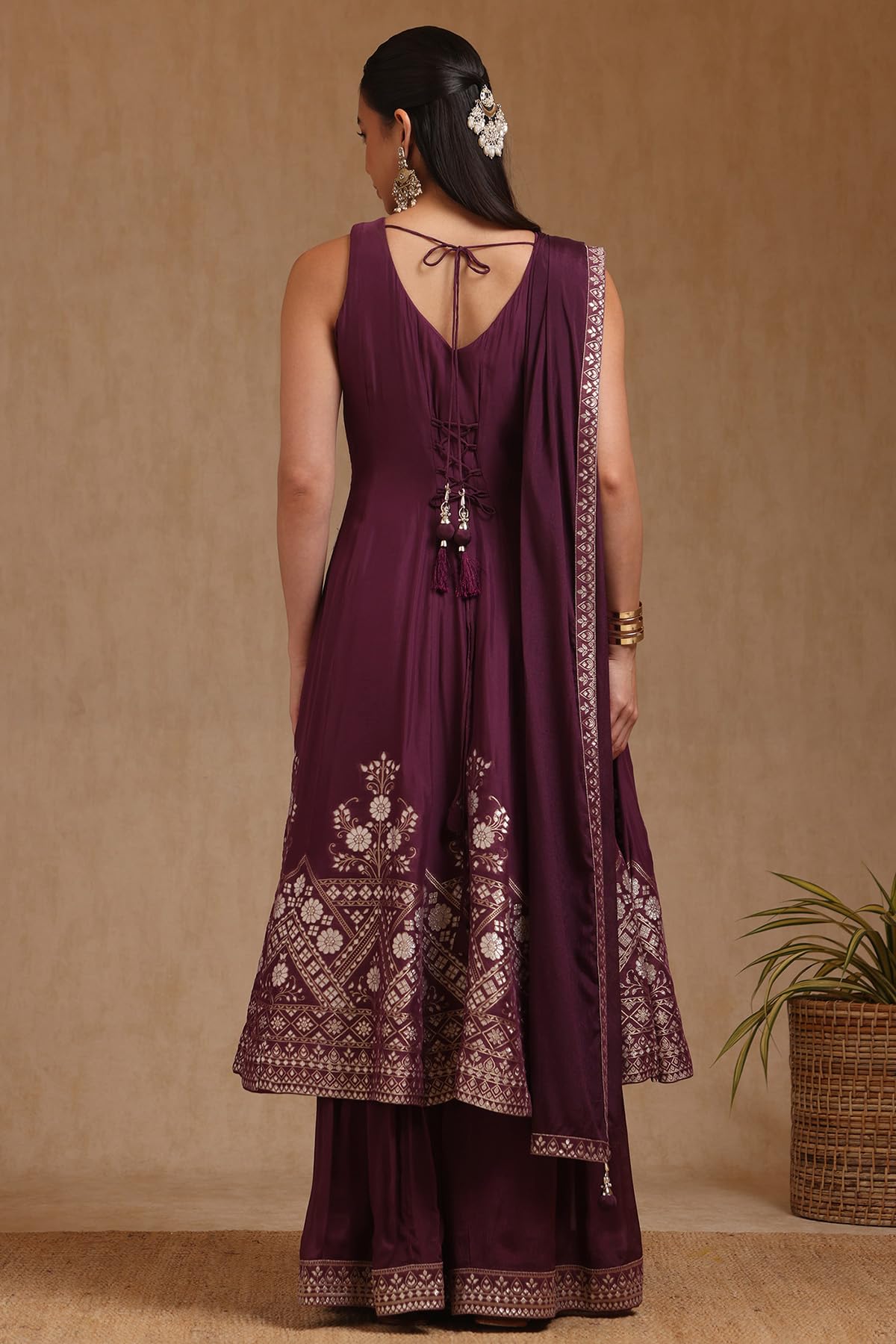 Soch Women's Chinon Gown (OWS5CD21742_Purple