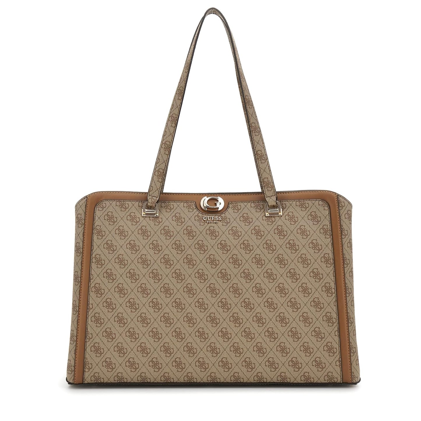 GUESS Women's Brown Printed Tote Bag| Ladies Purse Handbags | Gift For Ladies