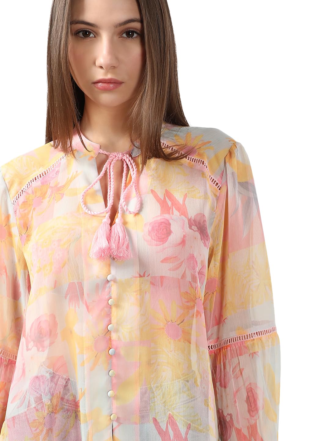 VERO MODA Women's Regular Fit Yellow Top