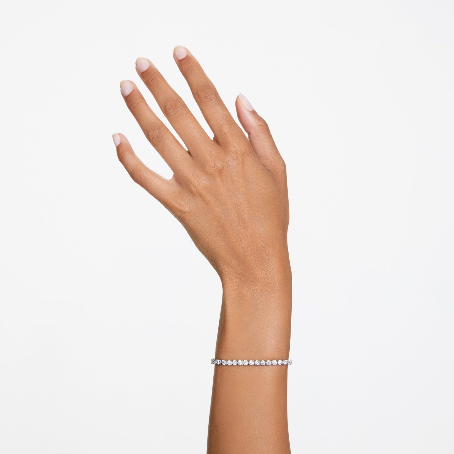 Swarovski Matrix Tennis bracelet, Round cut, White, Rhodium plated