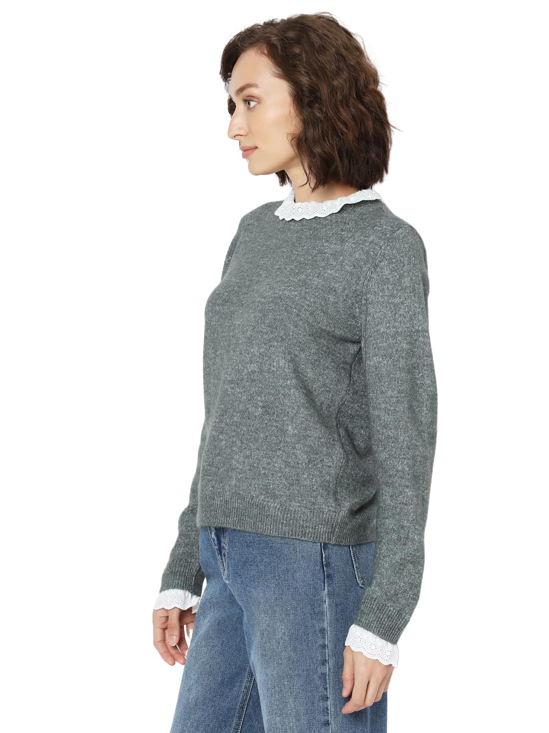 VERO MODA Women's Polyester Blend Casual Pullover Sweater