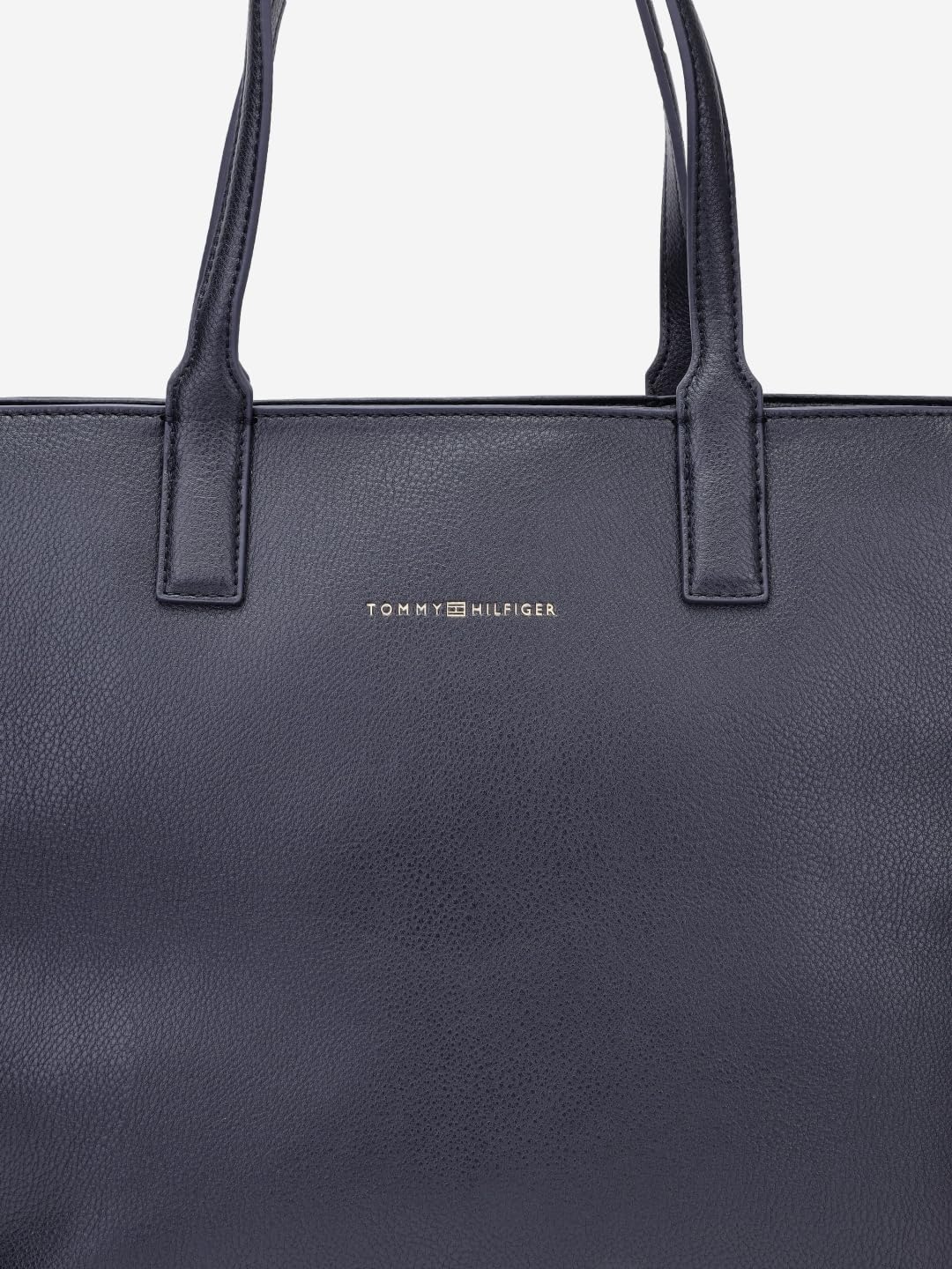 Tommy Hilfiger Solid Blue Pu Tote Bag