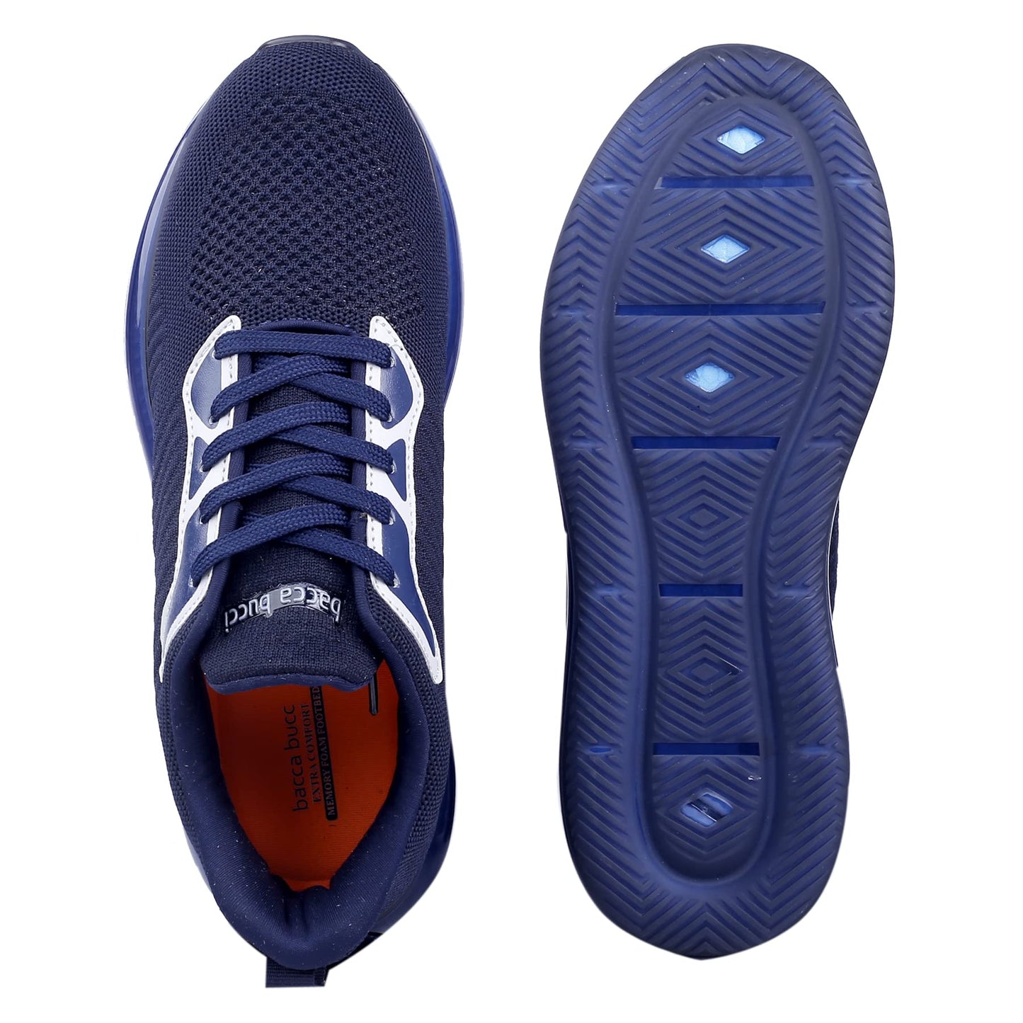 Bacca Bucci KARVA Men Lifestyle Lace-up Sports Sneakers for Men for Outdoor Sports & Training | with Air Bounce Comfort Outsole - Blue