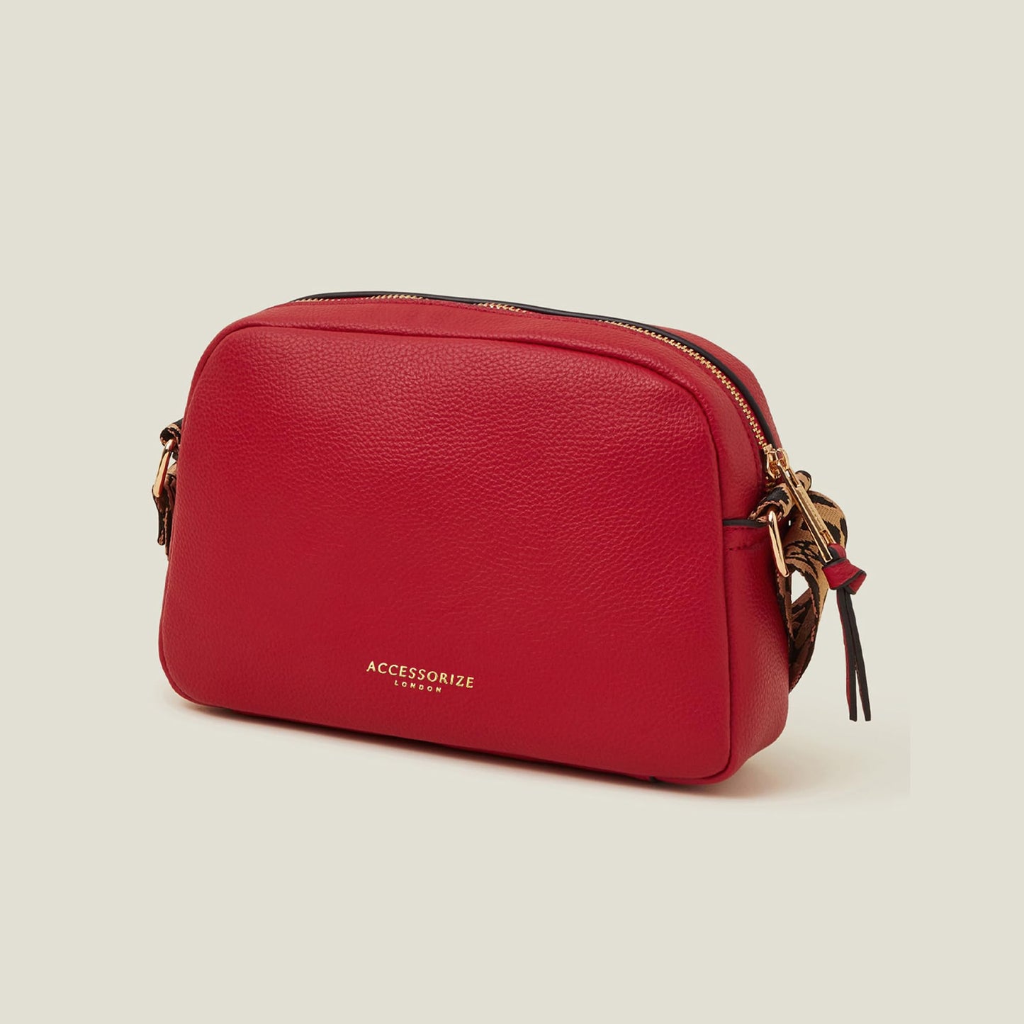 Accessorize London Women's Red Curved Camera Sling Bag | Ladies Purse Handbag | crossbody bags for women| Ladies Gift