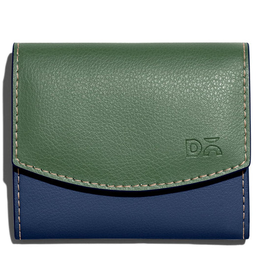 DailyObjects Women's Vegan Leather Flip Top Card Wallet with Button Closure - Holds up to 5 Cards [Space Blue]