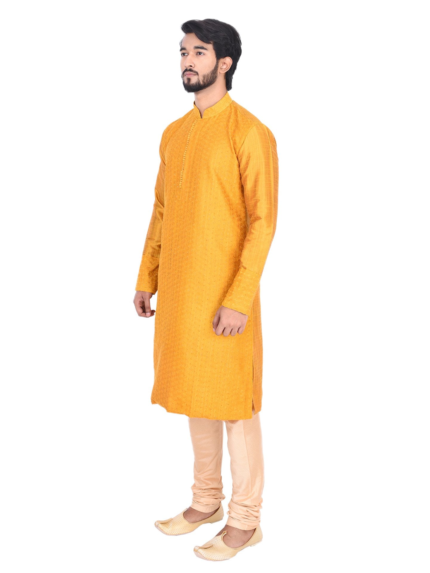 Manyavar Men's Kurta Pyjama (S952704-328-XL_Off-White_X-Large)