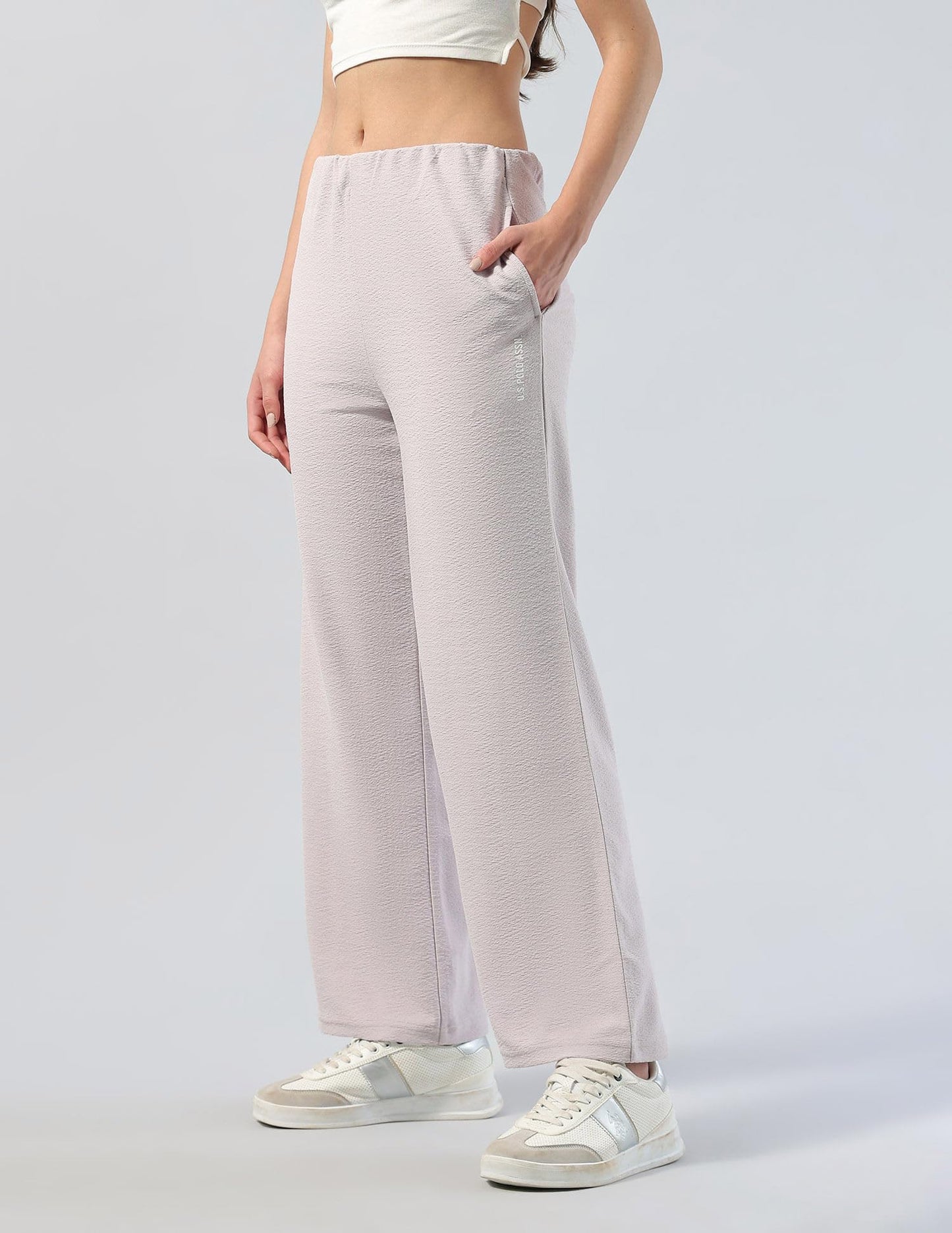 U.S. Polo ASSN. Textured Straight Fit Lounge Trousers (UWAW25TRO156_Pink_30)