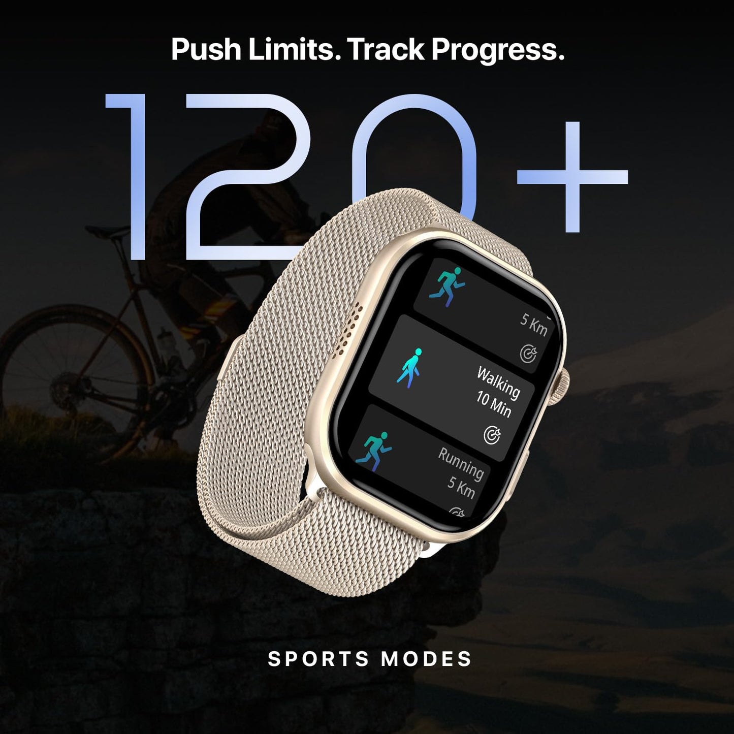 Fire-Boltt Brillia Pro Smart Watch with 51.3mm (2.02 inch) AMOLED Display, Bluetooth Calling, SpO2, Heart Rate Monitoring, 120+ Sports Modes, IP67 Waterproof, Long Battery Life (Champagne)