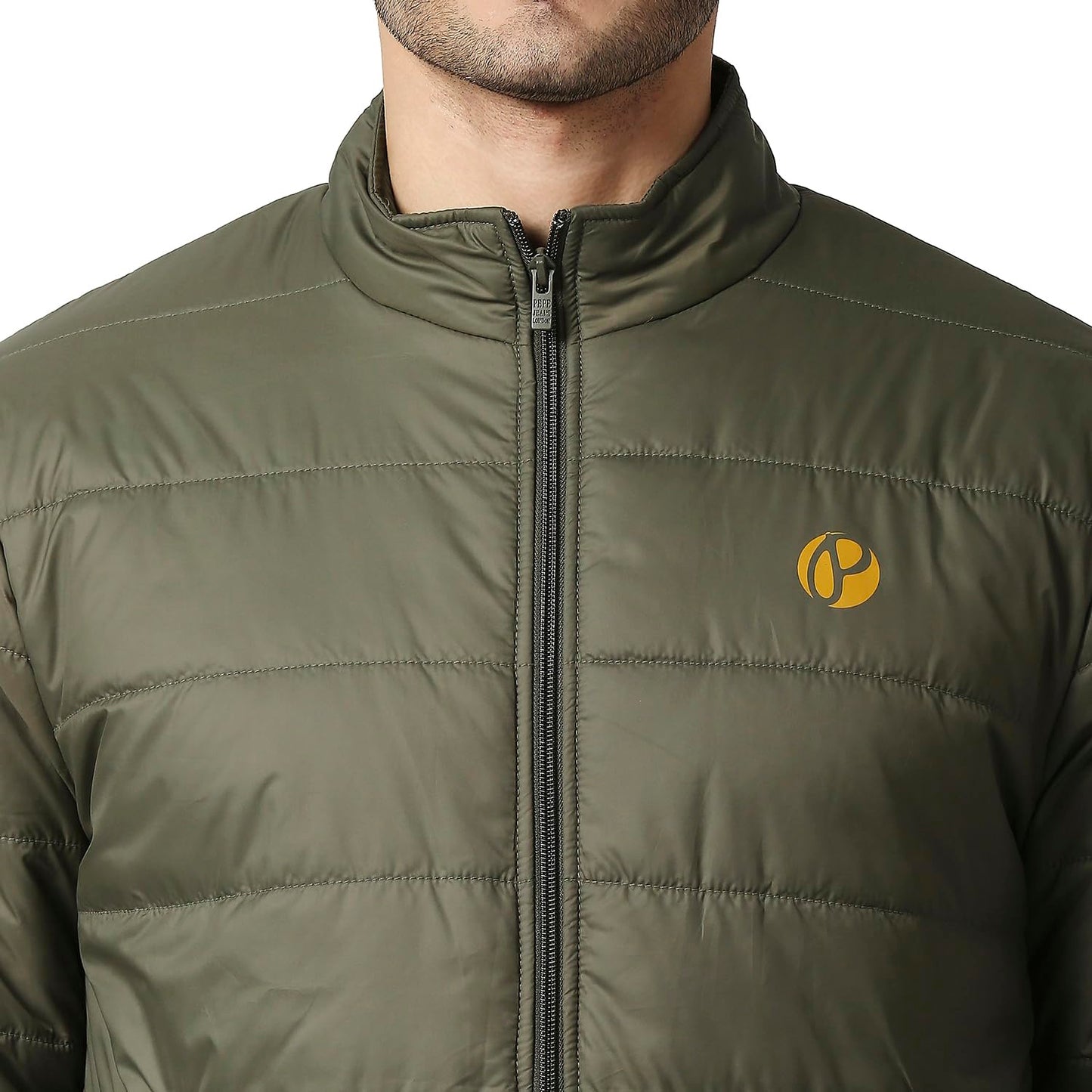 Pepe Jeans Men's Polyester A-Line Standard Length Coat (PM402730_Olive_M)
