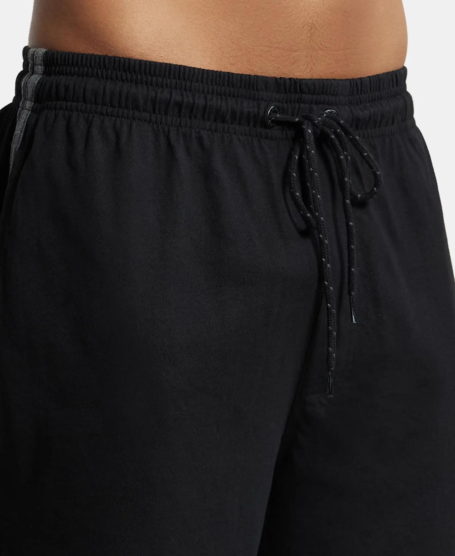 Jockey Men's Cotton Shorts (9426-0103-BLACK Black L)