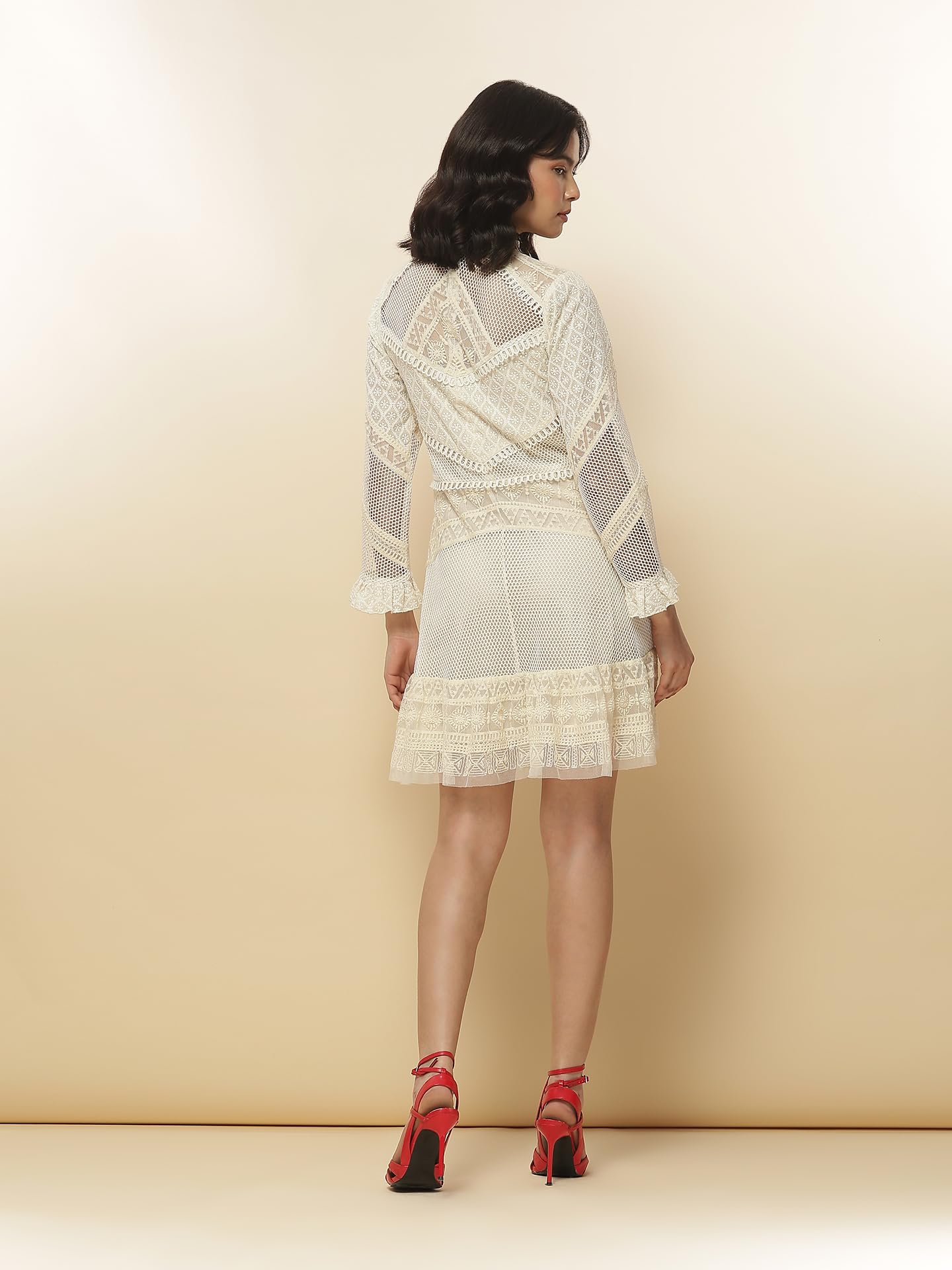 Label RITU KUMAR White Embroidered Dress