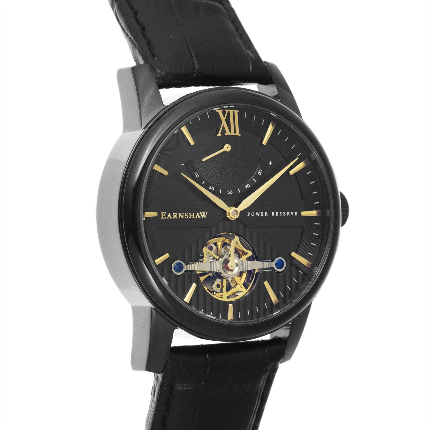 EARNSHAW Flinders Mechanical Black Round Dial Men's Watch - ES-8080-04