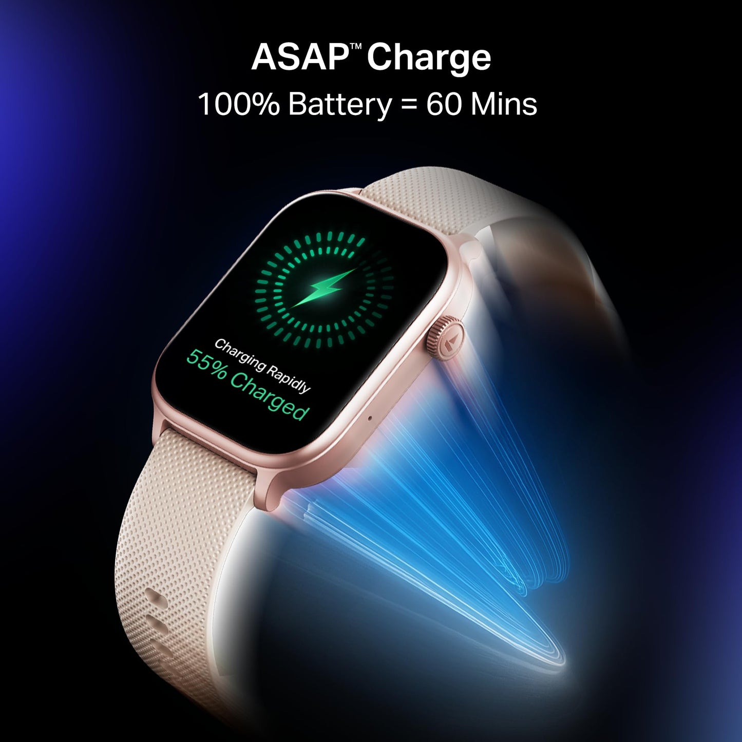 Boat Storm Infinity Plus w/20 Days Extensive Battery Life, Huge 680 mAh, Only Charge Once a Month, 1.96" Display, Functional Crown, Multiple Sports Modes, smart Watch for man & Woman (Cherry Blossom)