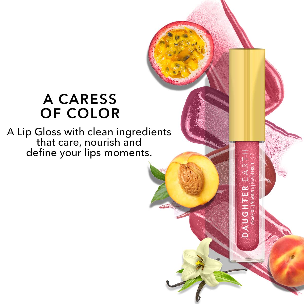 DAUGHTER EARTH Glitter Lip Gloss | Vitamin E Plant Based Flavoured Lip Coat For Women | Hydrating & Plump Lips | Aromatic Super Glossy & Moisturises The Skin With Skin Loving Nutrients | 2.5 ml