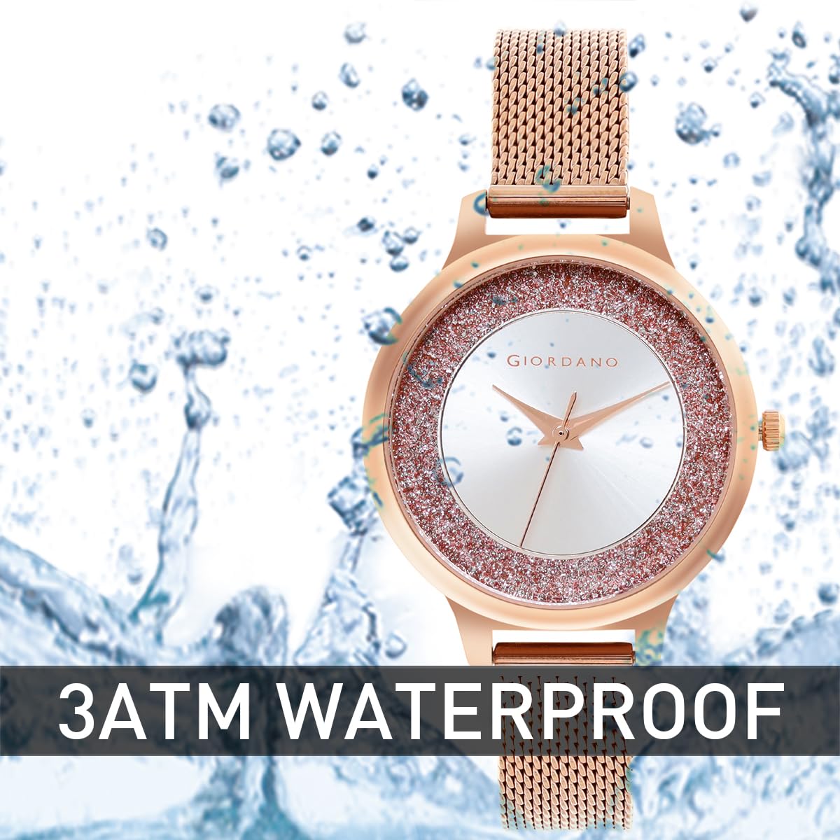 Giordano AW22 Collection Analog Watch for Women Stylish Metal Strap| 3 Hands Mechanism with Water Resistance Latest Generation Premium Analogue Watches Ideal Gift for Female, Ladies & Girls - GD4071