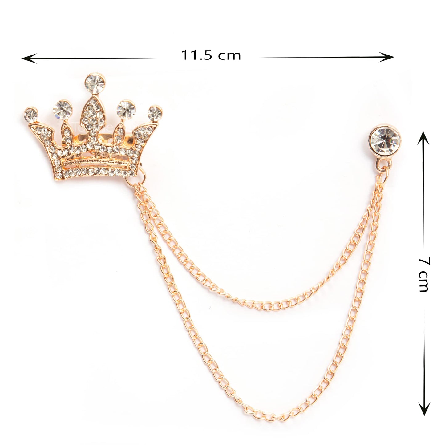 To The Nines Men's Crown Design with Rose Gold Chain Brooch