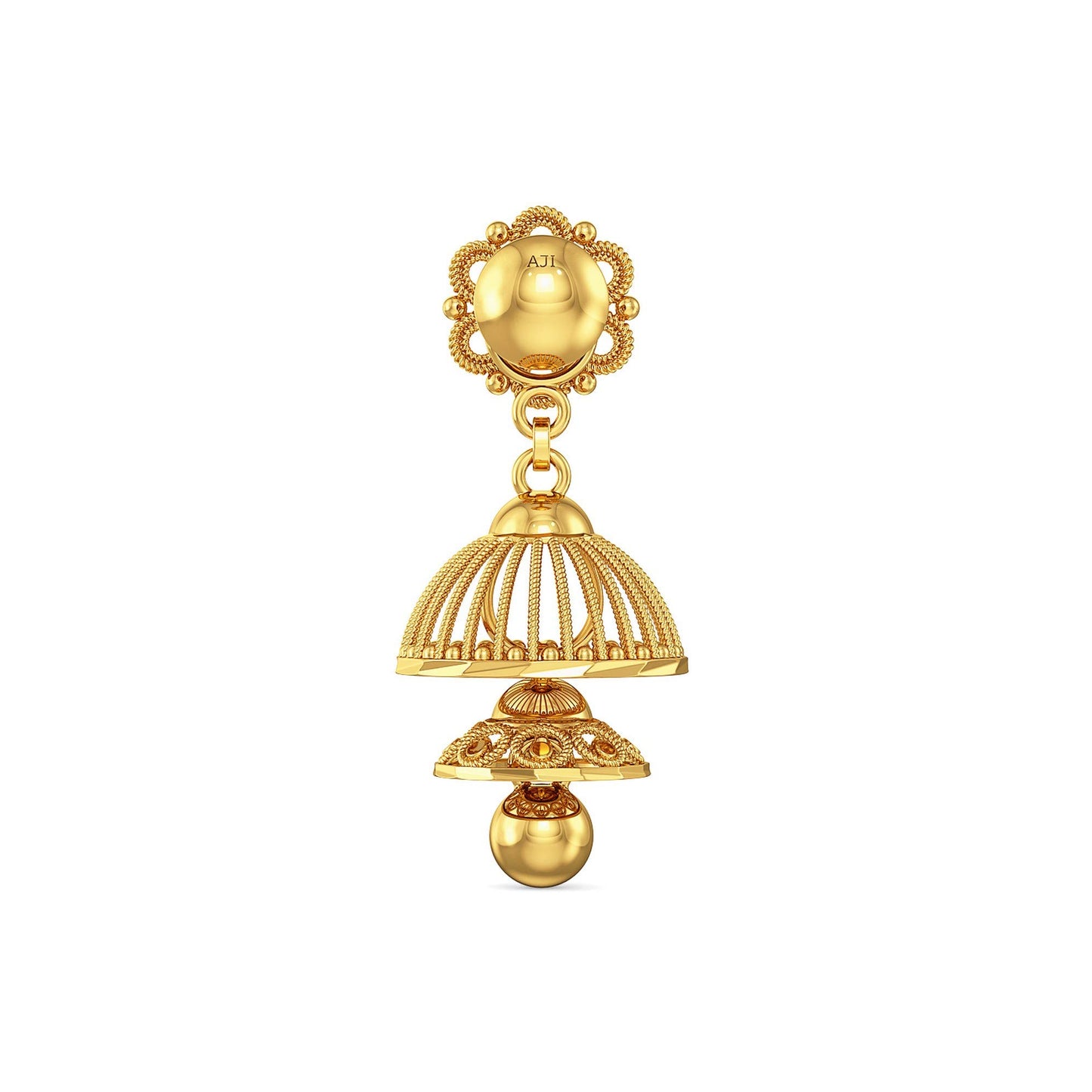 joyalukkas 22k Yellow Gold Jhumki Earrings for Women