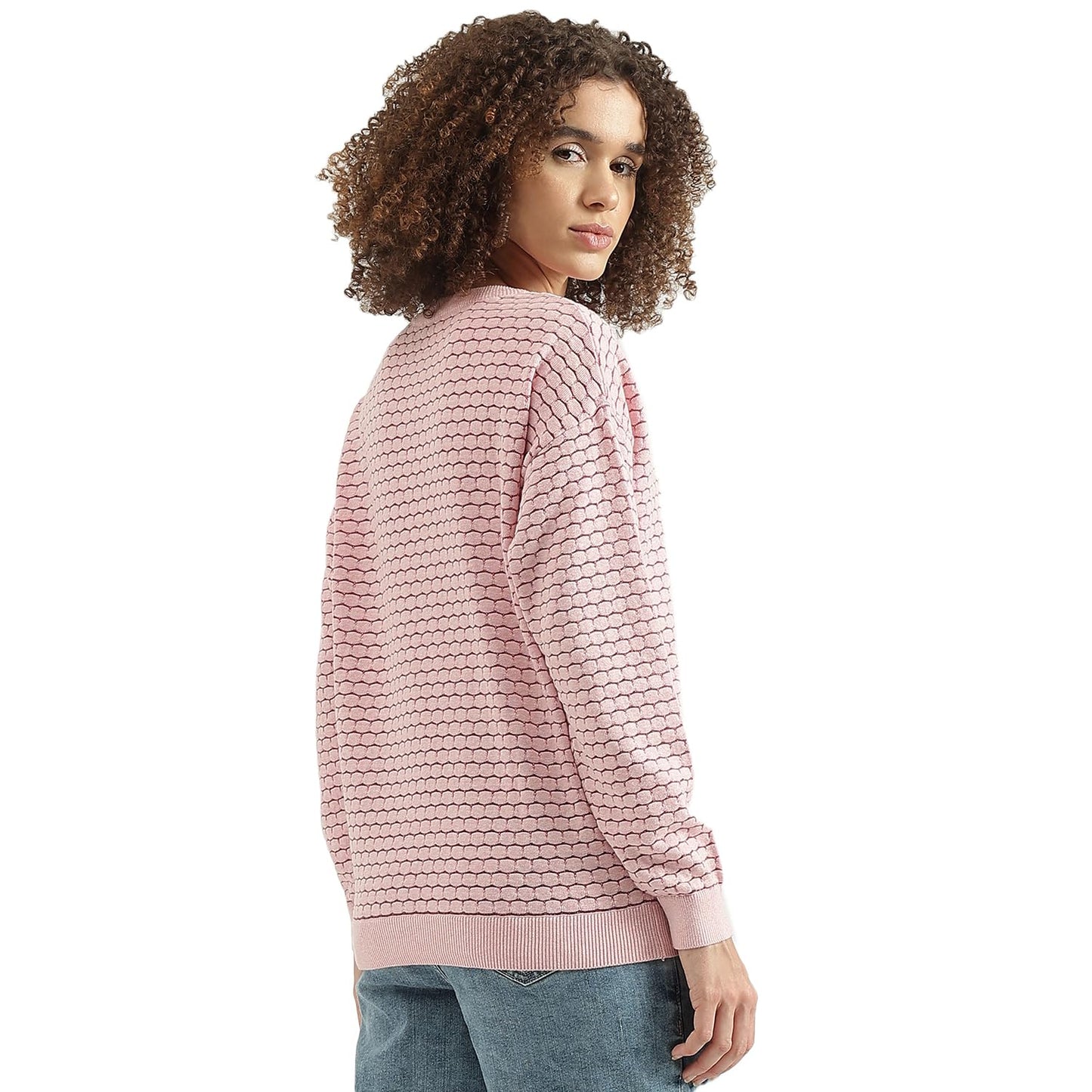 UNITED COLORS OF BENETTON Round Neck Textured Sweater
