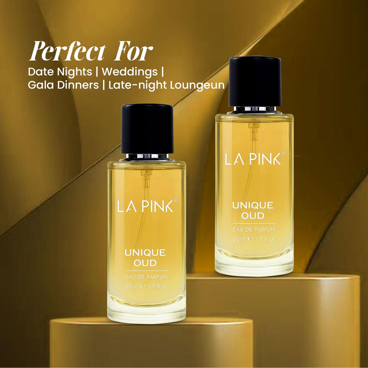 La Pink Unique Oud EDP Perfume for Woman & Man | Oud, Leather, Woody & Musky Notes | Long Lasting Unisex Luxury Fragrance for Men & Women | 50ml