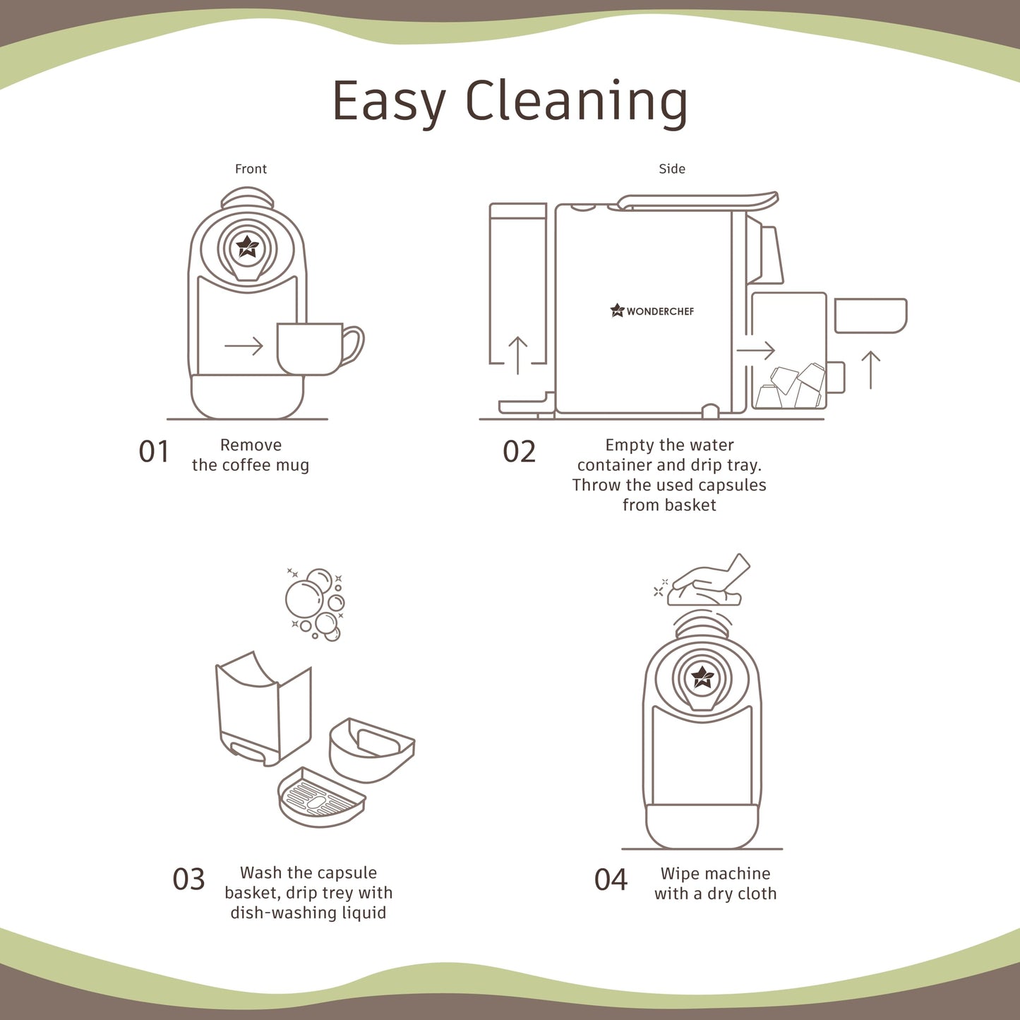 Wonderchef Regalia Capsule Coffee Machine with Frother | Perfect espresso shots for Cappuccino, Latte and Americano | 3 Coffee Shot options - Ristretto, Espresso, Lungo | 1400W | 2 Year Warranty