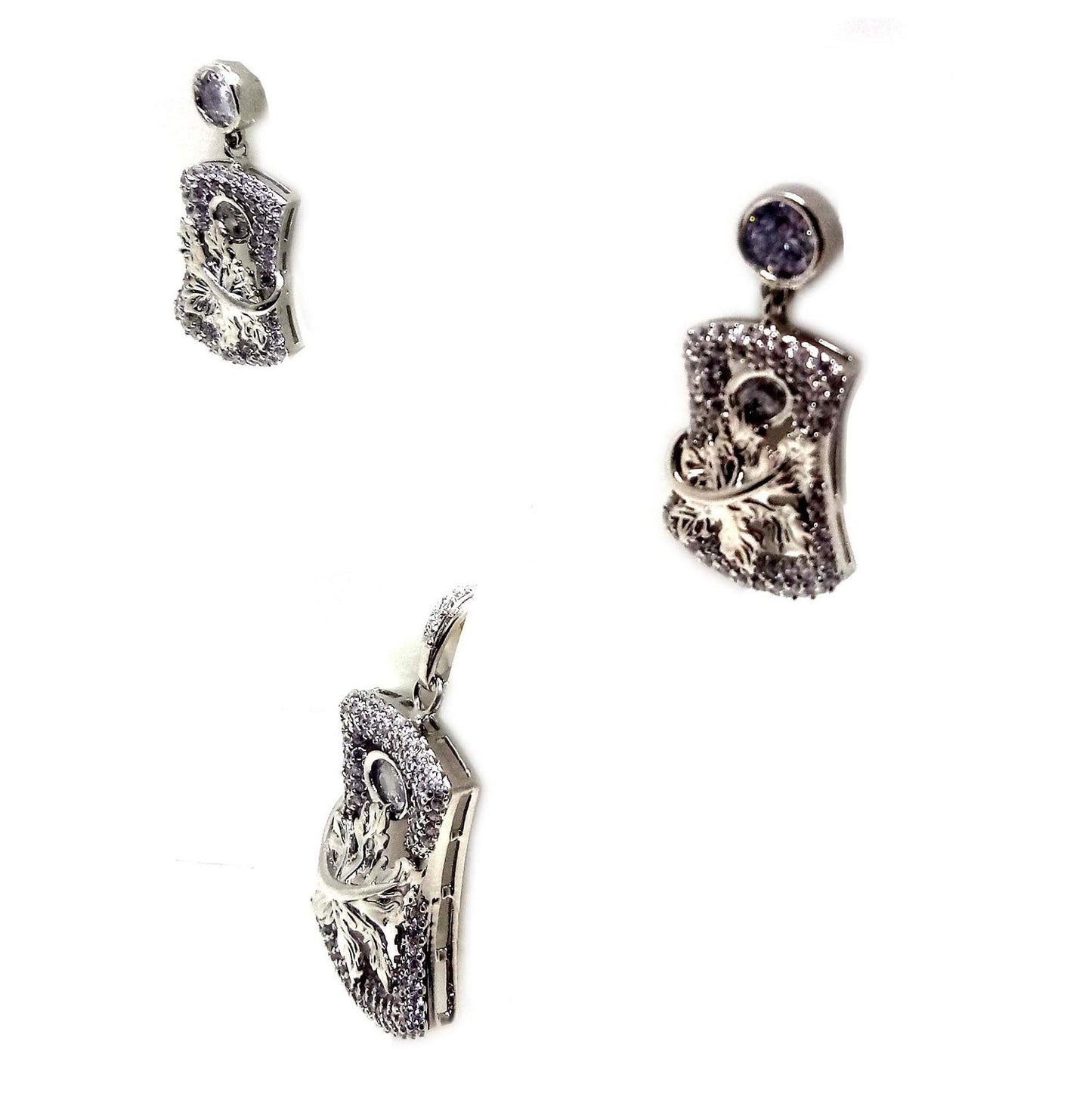 Pure Silver sterling Beatifull Earring & Pendant Set - Special Kashmeer Chinaar 325 Jewellery