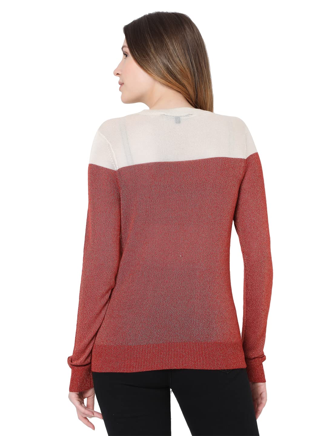 VERO MODA Women's Rayon Round Neck Sweater (124812901 -Birch_Beige_L)