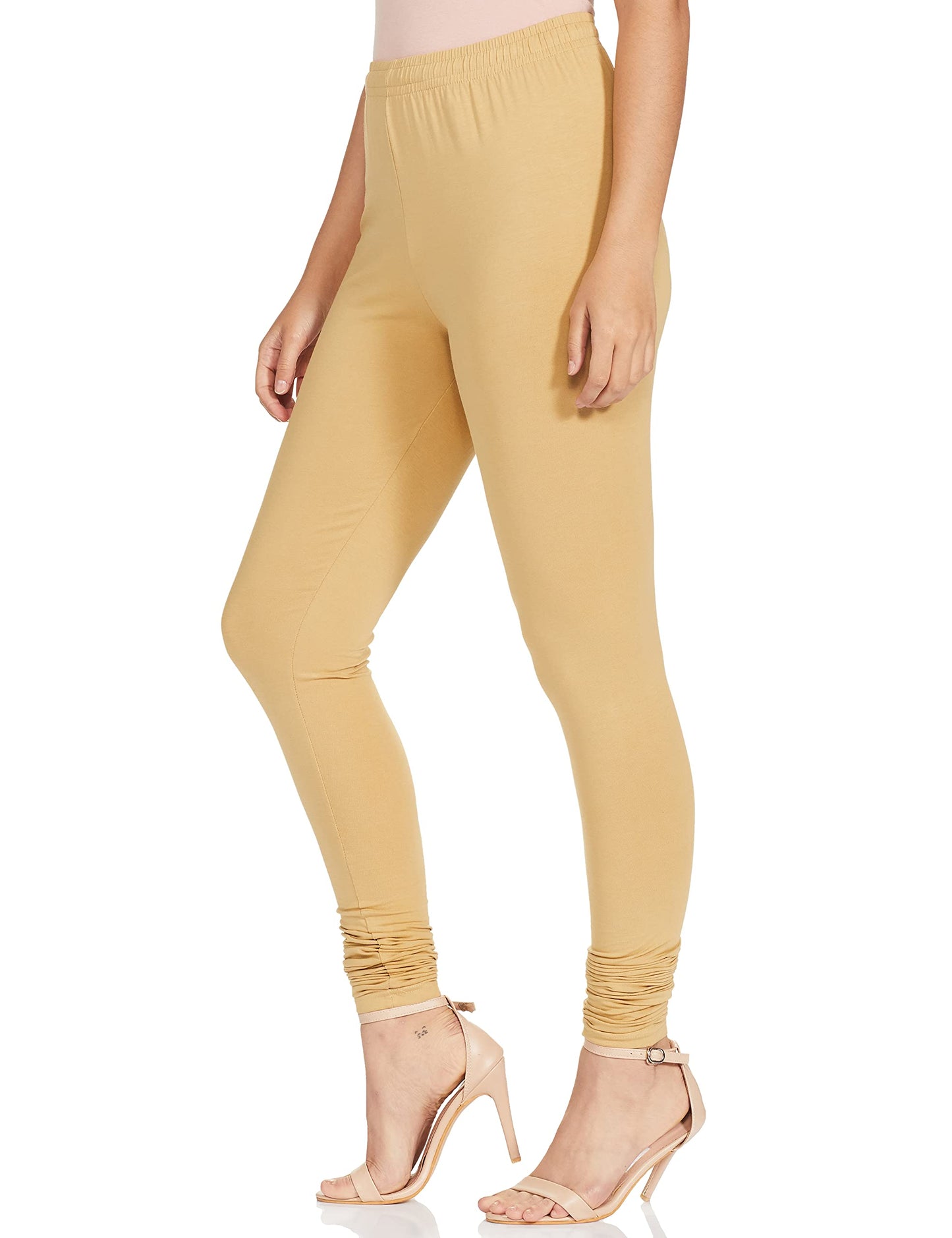 Max Women Mid Rise Solid Knitted Churidar (Nooskc21Be_Beige_2XL) Fit Type : Regular Fit