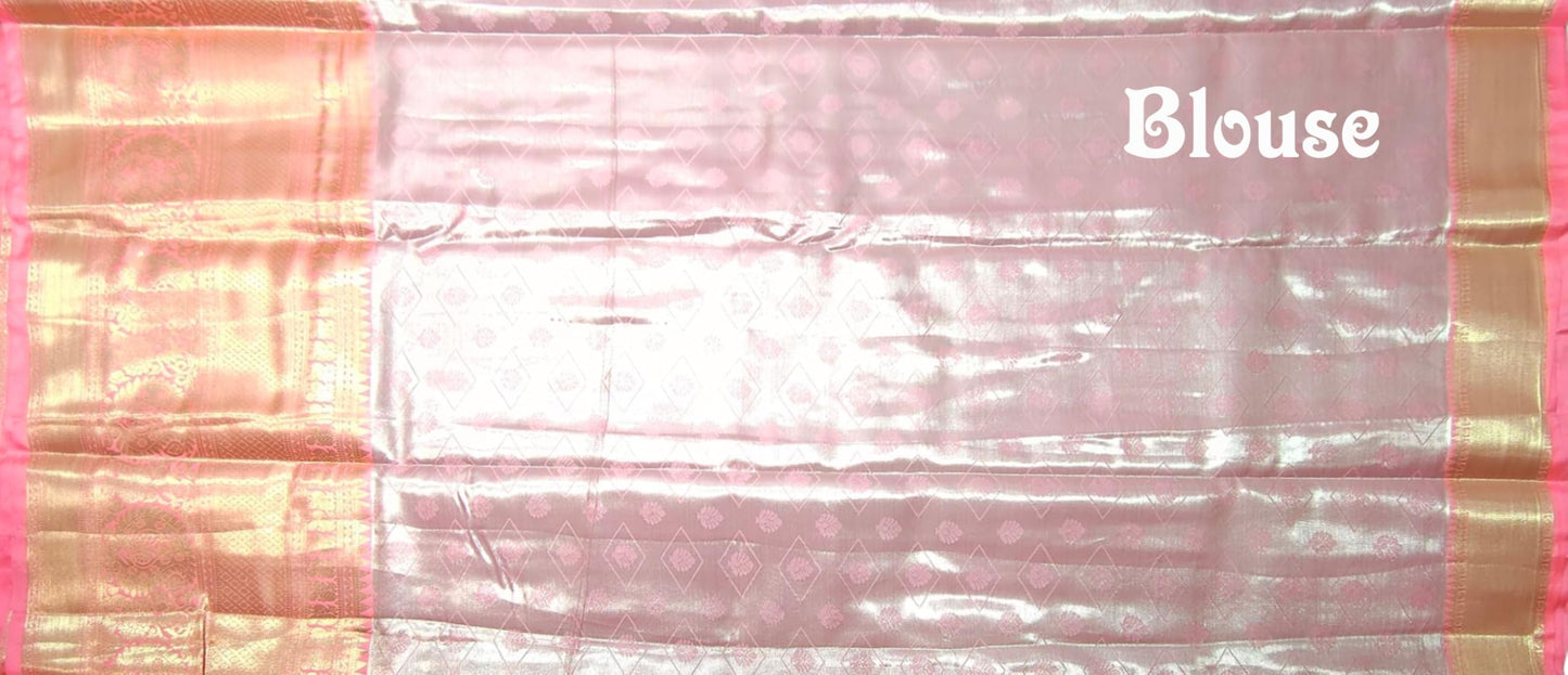 VFCollections Women's Kanchipuram Silk Pure Pattu Sarees With Blouse (VFC459-2)