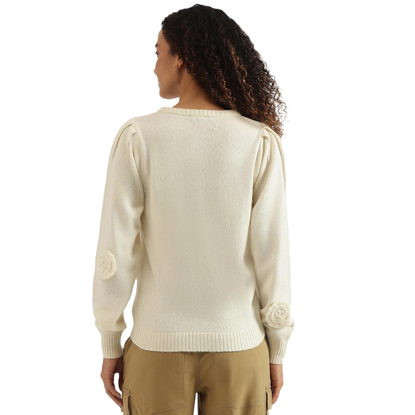 UNITED COLORS OF BENETTON Round Neck Applique Sweater