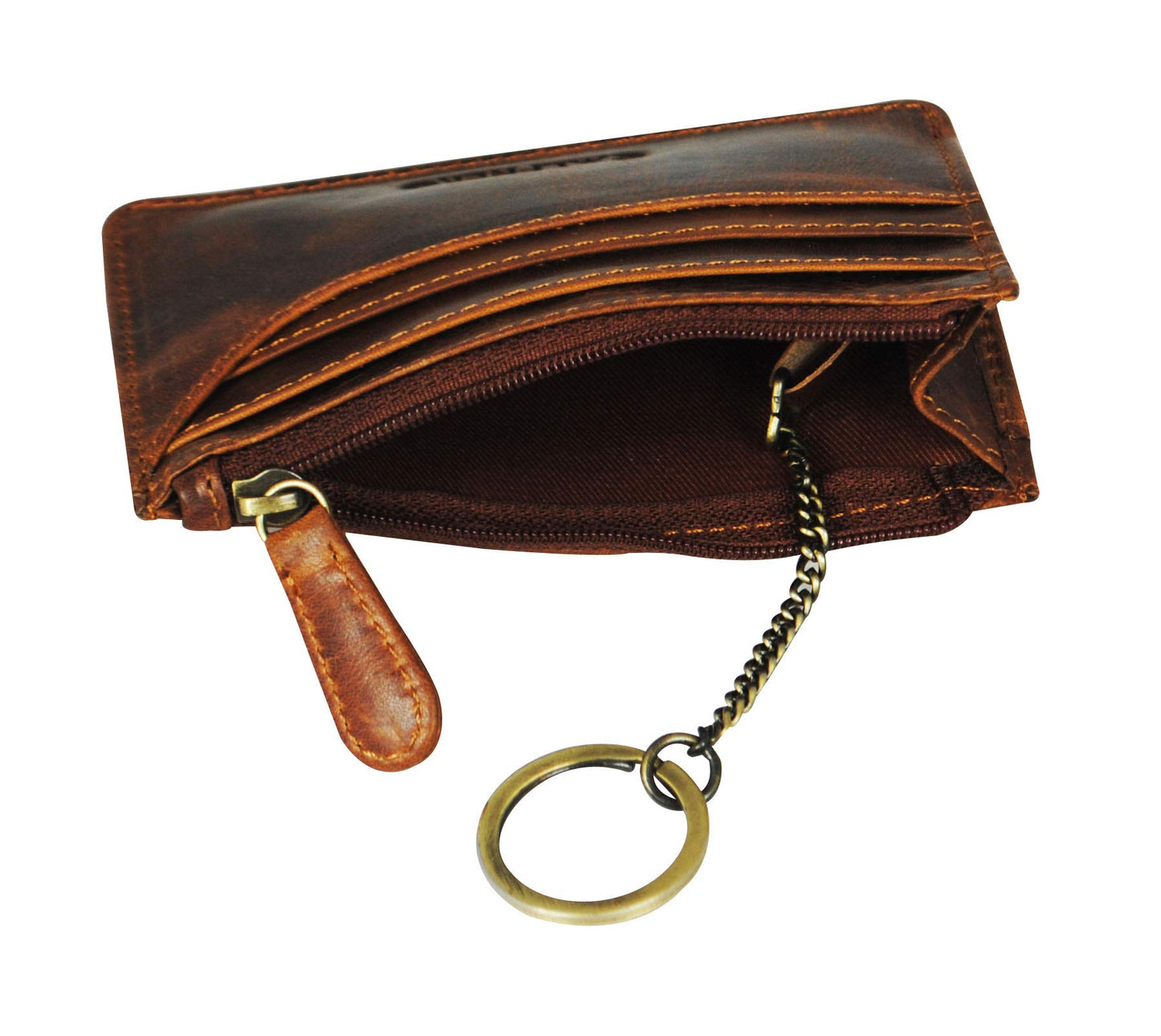 Calfnero Leather Women Card Wallet(khaki)