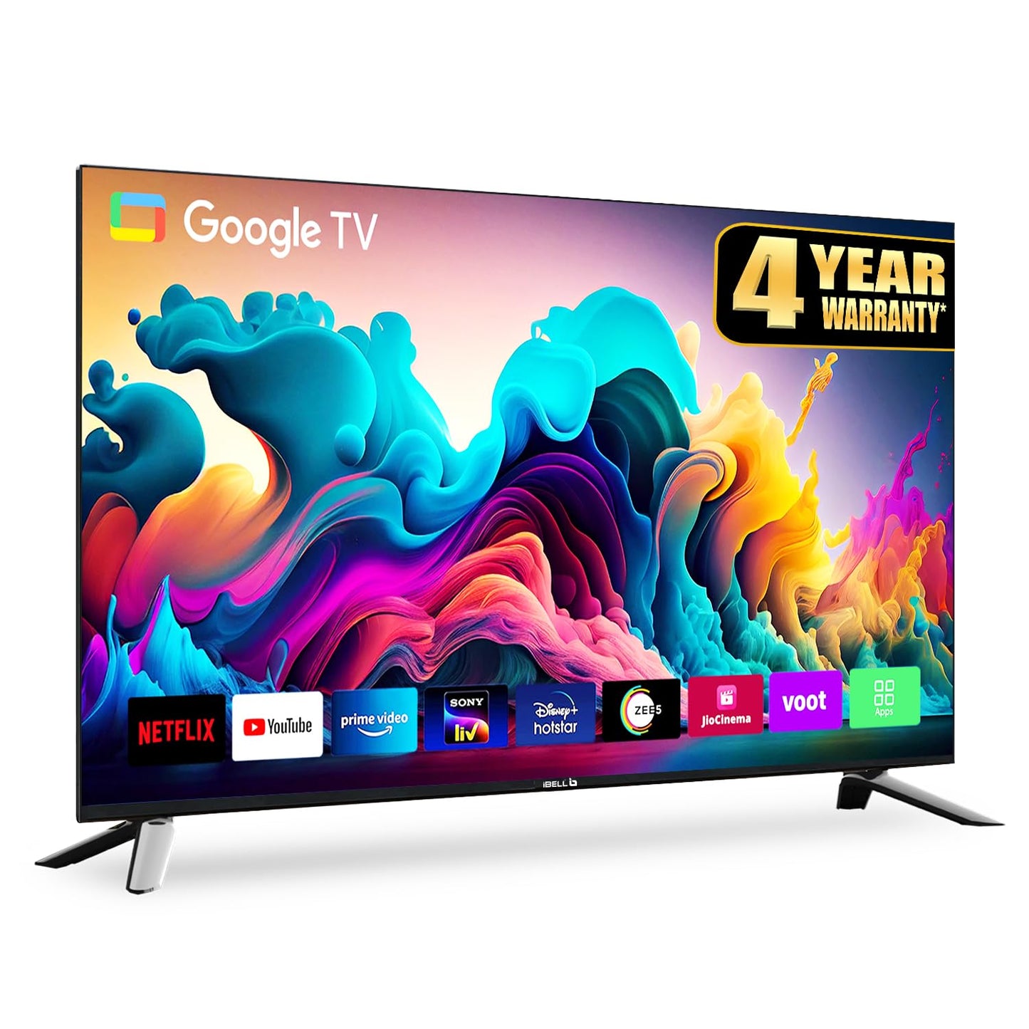 IBELL 109cm (43 inches) Frameless Google LED TV - Full HD, Android 11.0, Smart Features, Crisp Display, Sleek Design (GTV43E, Black)