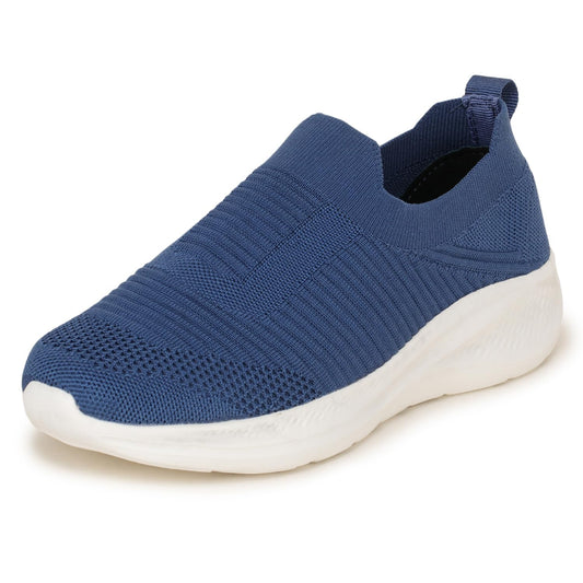 TRASE Walking Shoes for Women | Breathable & Comfortable Knitted Upper | Lightweight, Washable and Flexible Ladies Footwear (Teal-Blue, 5 UK)