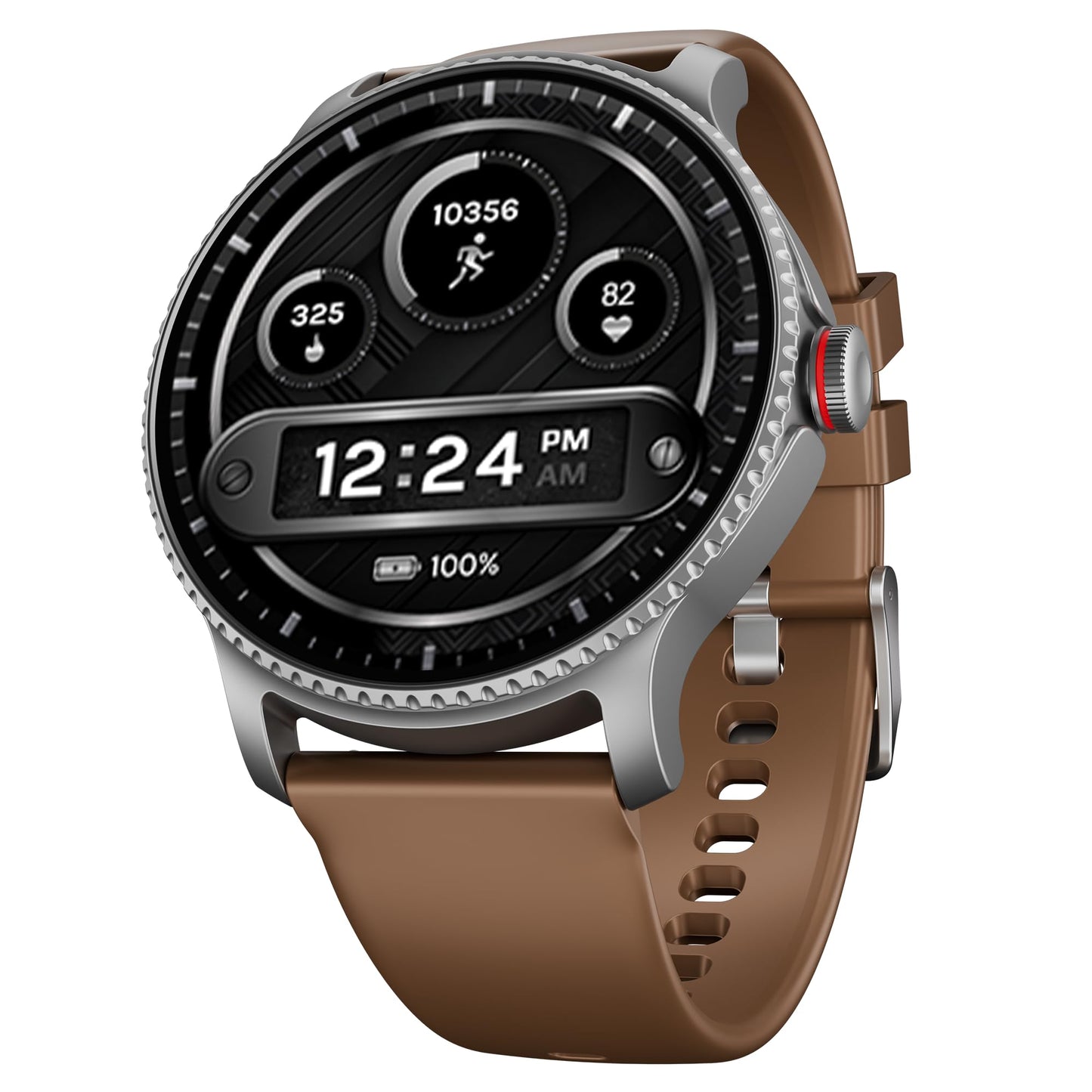 boAt Lunar Discovery w/ 1.39" (3.5 cm) HD Display, Turn-by-Turn Navigation, DIY Watch Face Studio, Bluetooth Calling, Emergency SOS, QR Tray, Smart Watch for Men & Women(Brown)